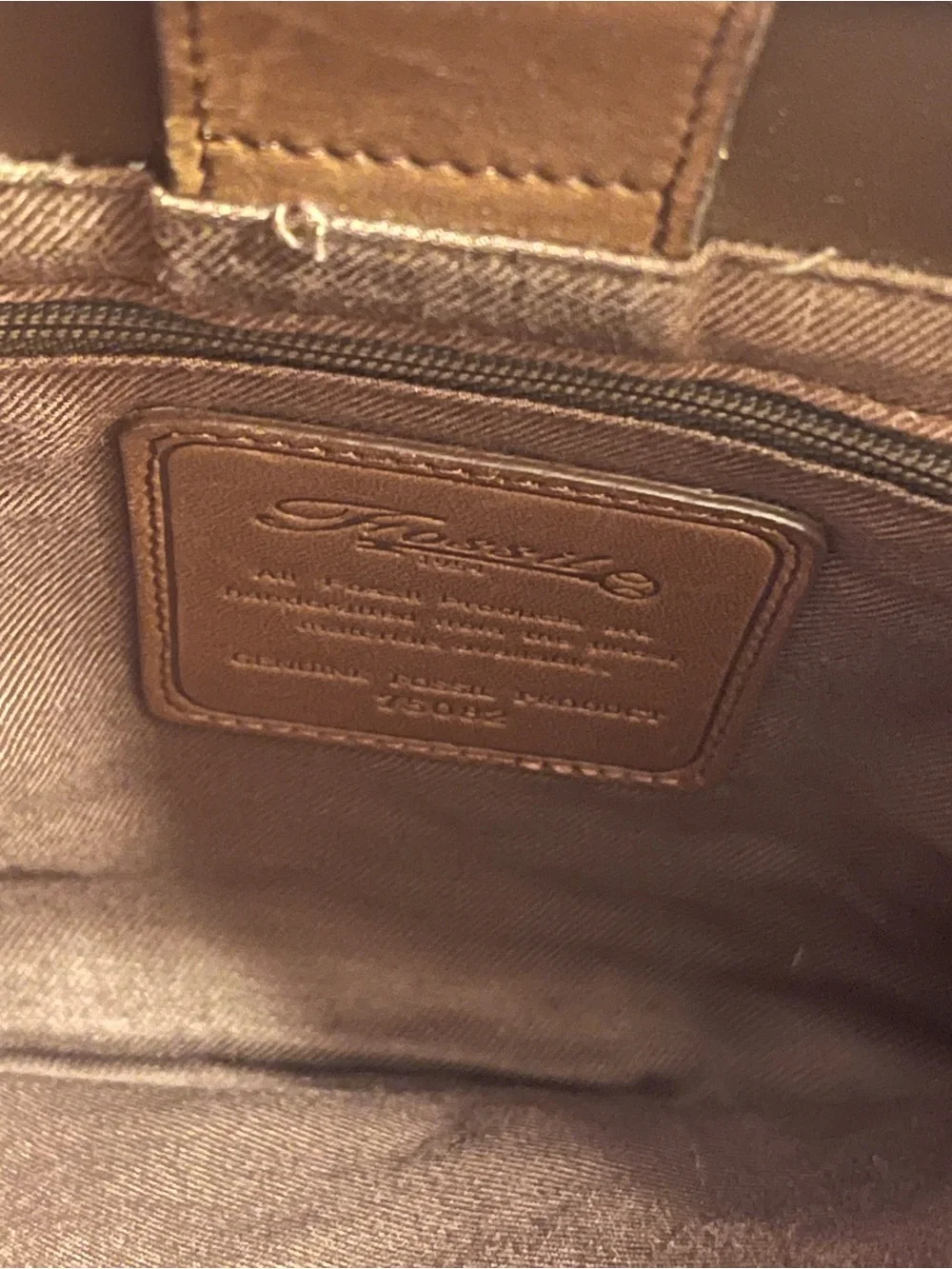 Fossil Woven Leather Tote Bag Brown Top Handle Satchel Crossbody Summer - Picture 7 of 7
